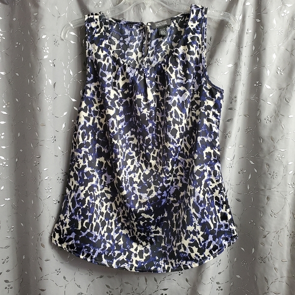 KENNETH COLE REACTION Blue and White Blouse, S - Picture 4 of 10